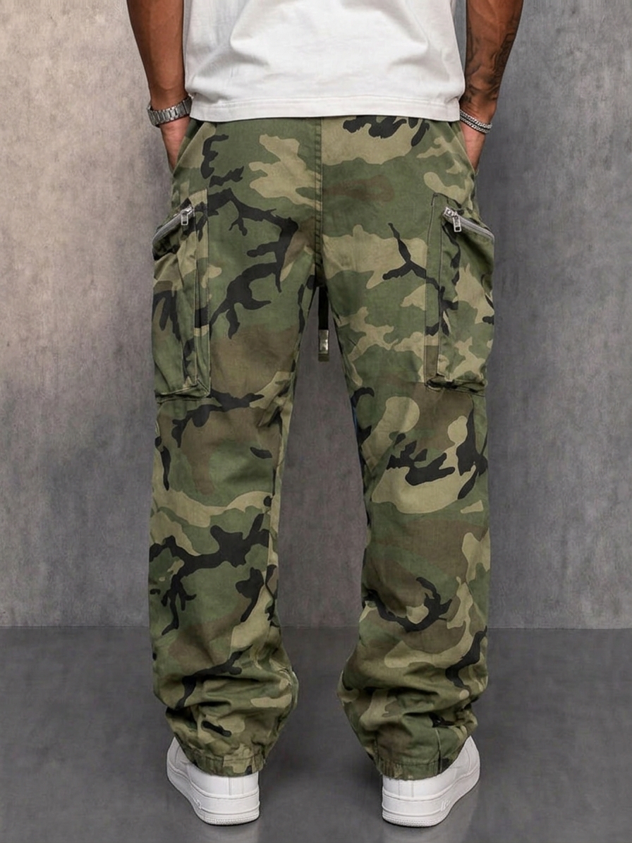 Men's Camouflage Cargo Pants with Multiple Pockets