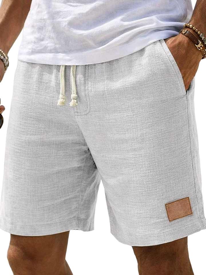Men's Breathable Textured Summer Shorts with Embroidered Label