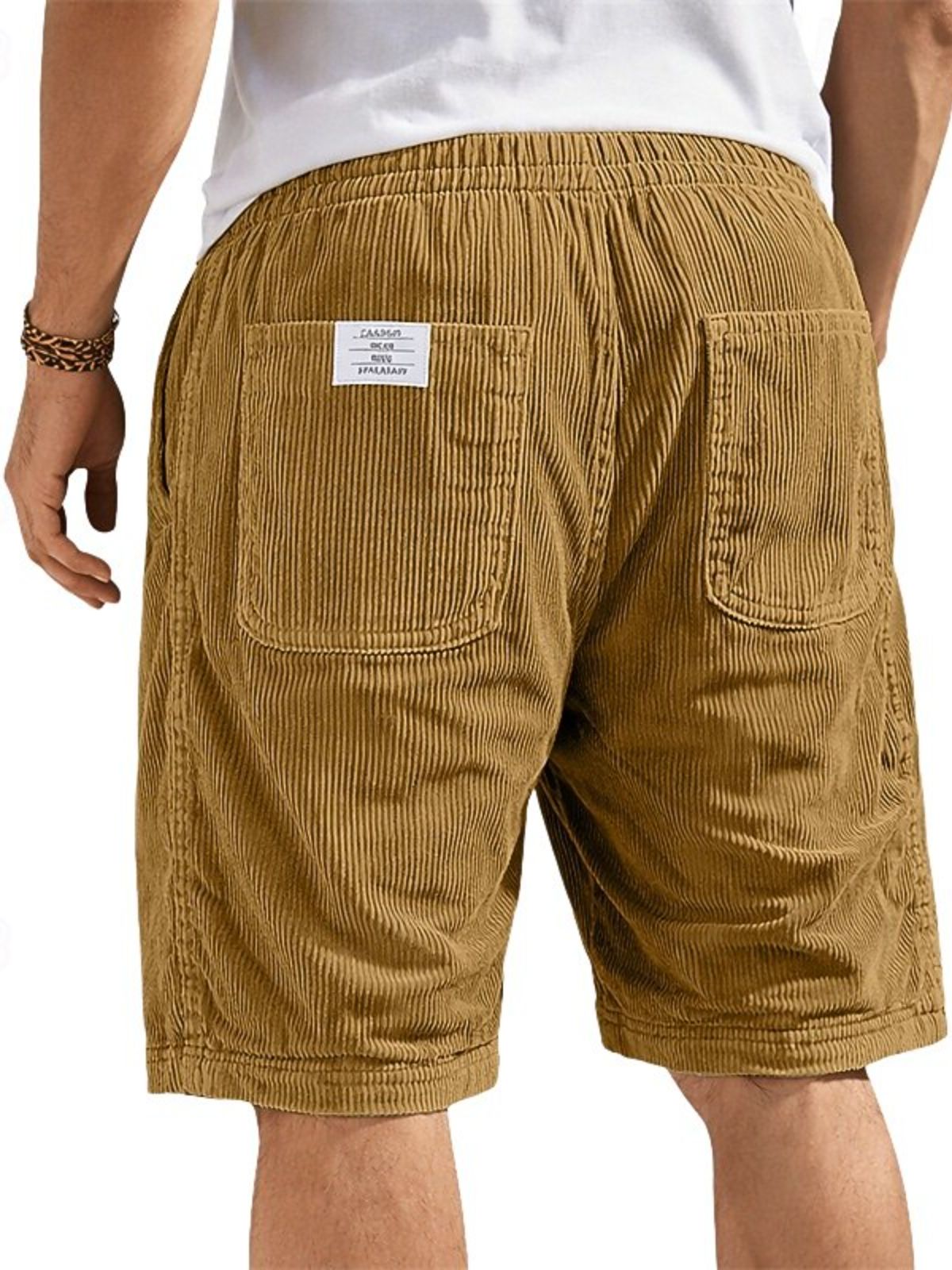 Men's Simple Corduroy Embroidered Shorts