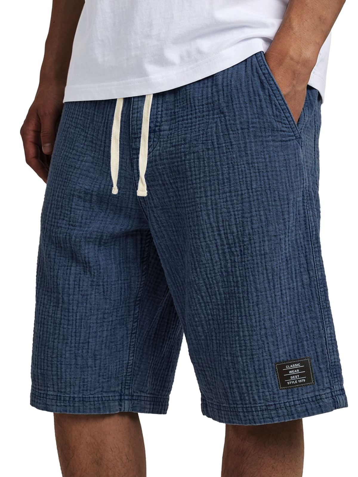 Men's Casual Loose Textured 100% Cotton Shorts