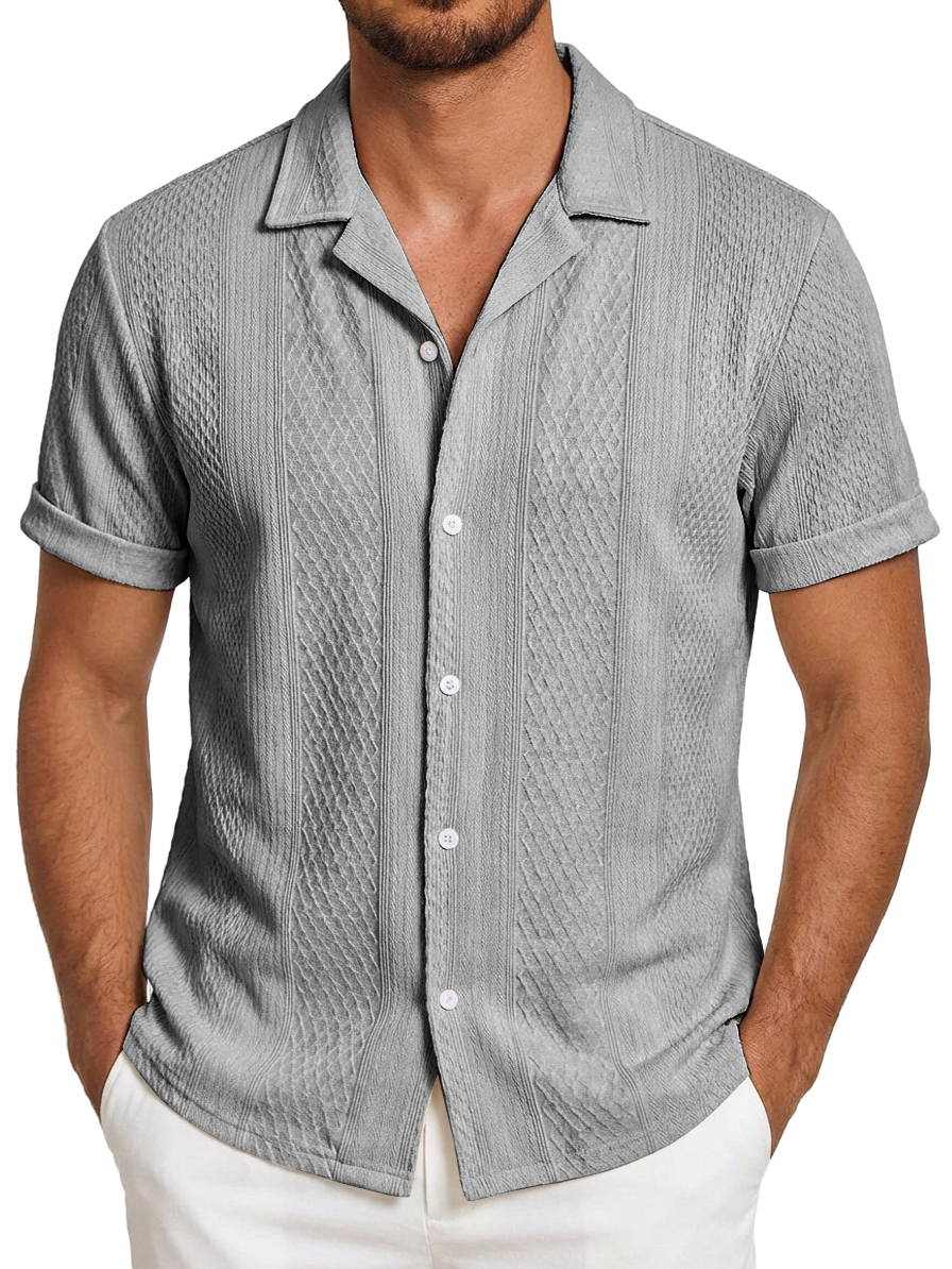 Men's Everyday Casual Striped Short-Sleeve Shirt