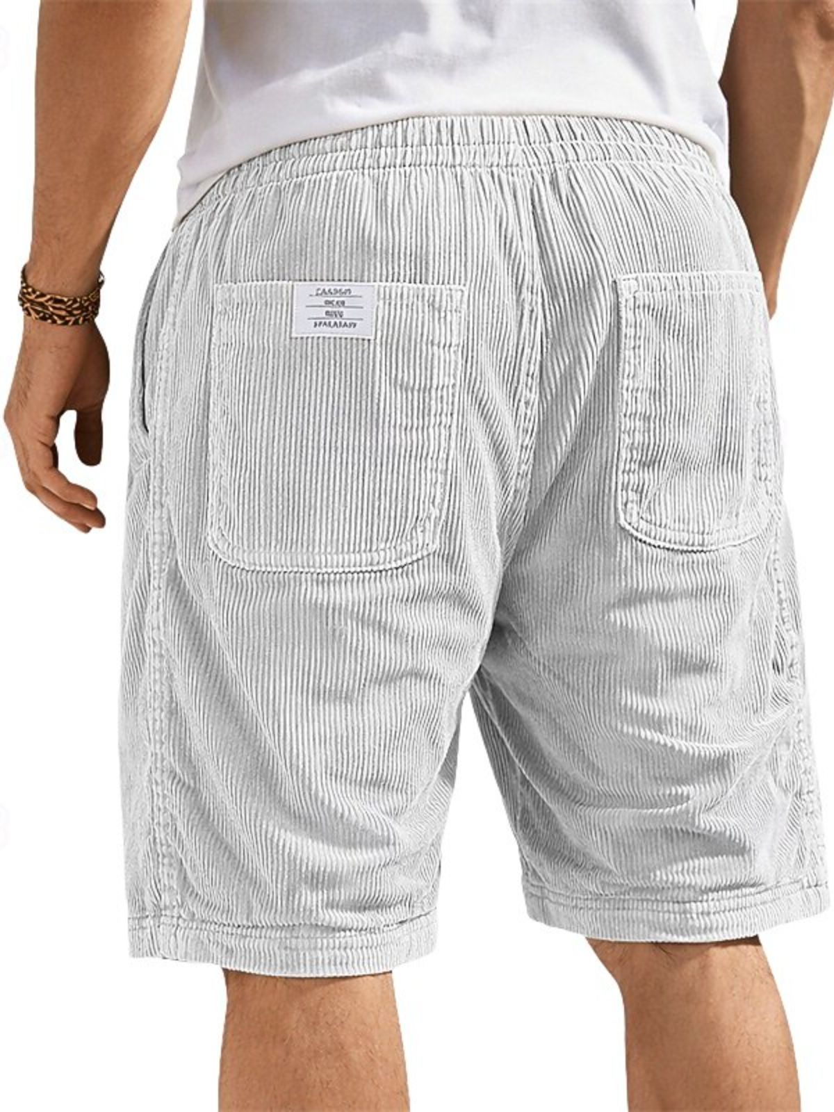 Men's Simple Corduroy Embroidered Shorts
