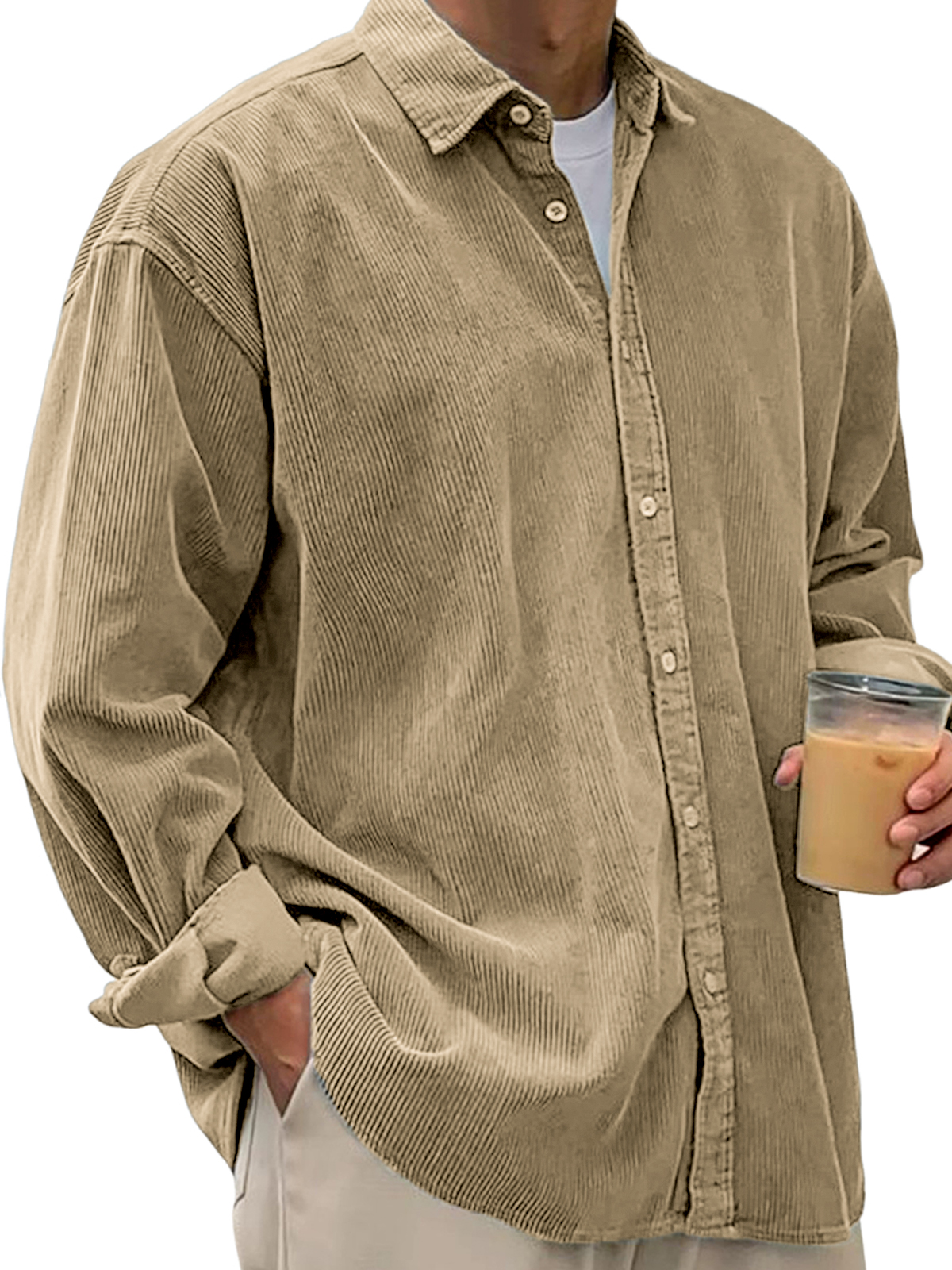 Men's Stylish Corduroy Urban Casual Daily Long-Sleeved Shirt