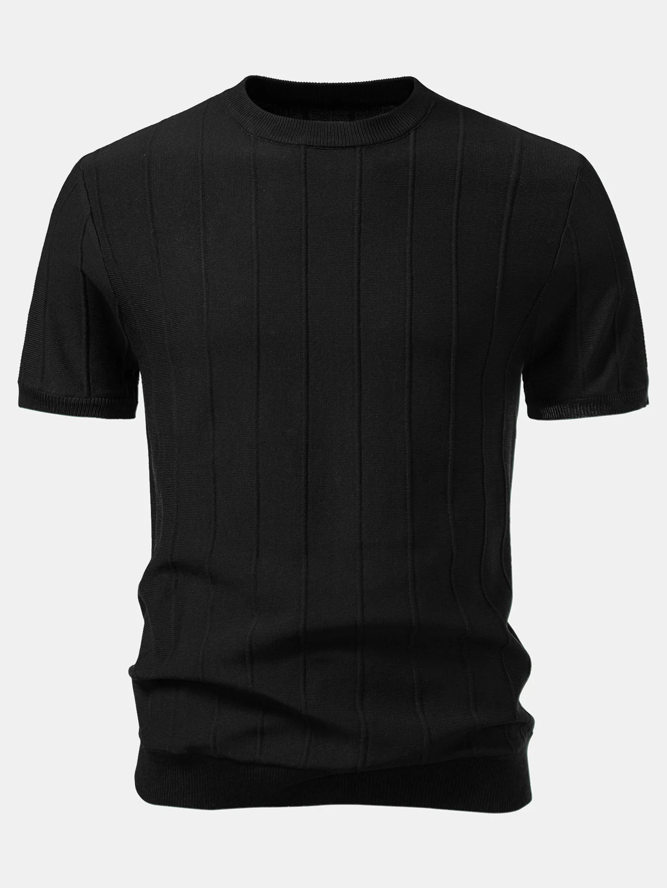 Striped Jacquard Knit T-Shirt