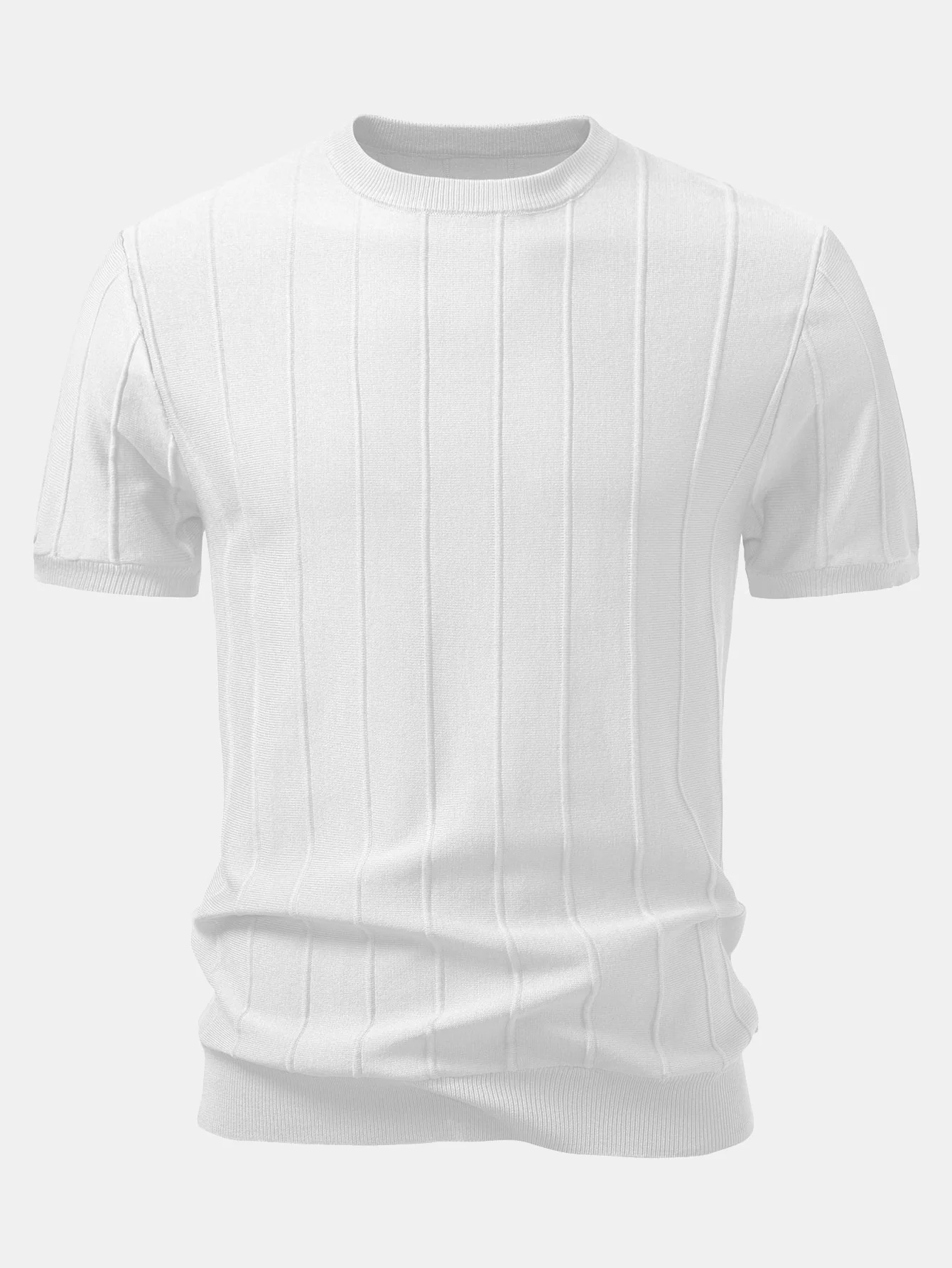 Striped Jacquard Knit T-Shirt