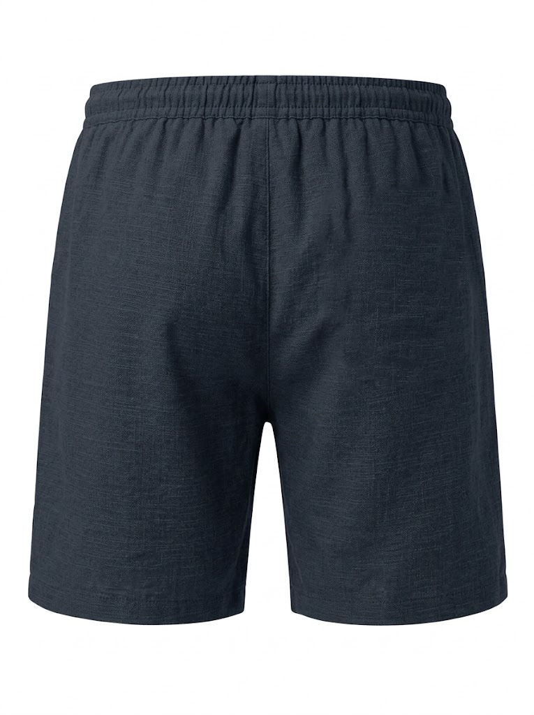 Men's Breathable Textured Summer Shorts with Embroidered Label