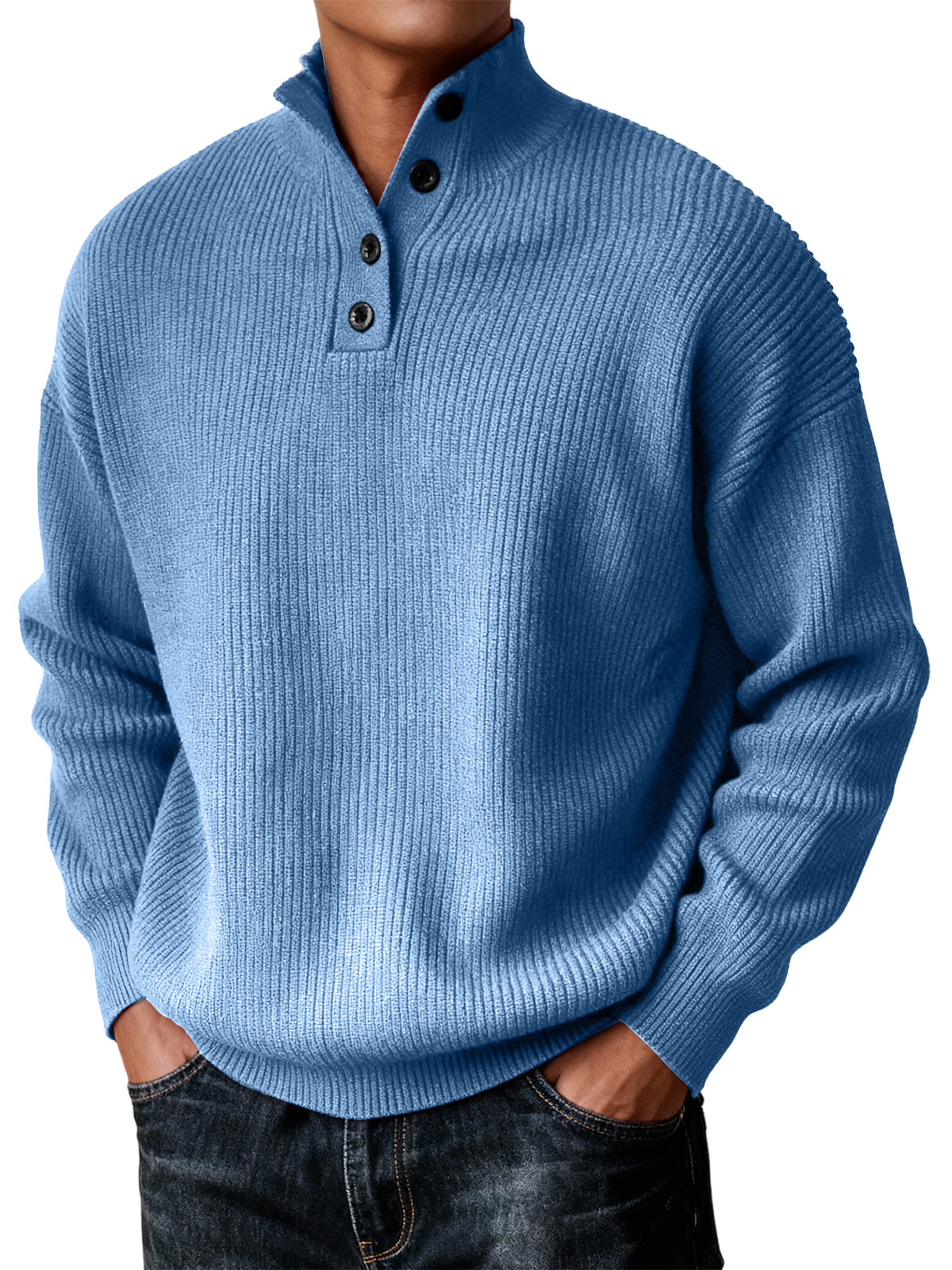 Men's Simple Turtleneck Casual Knitted Sweater For Christmas And New Year