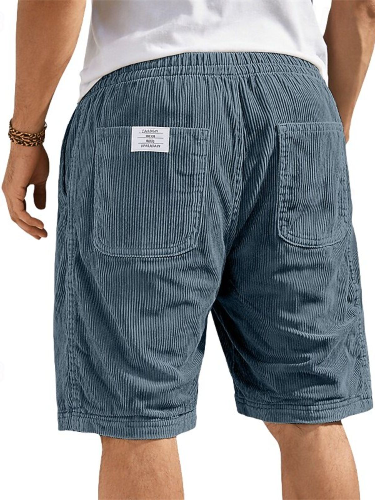 Men's Simple Corduroy Embroidered Shorts