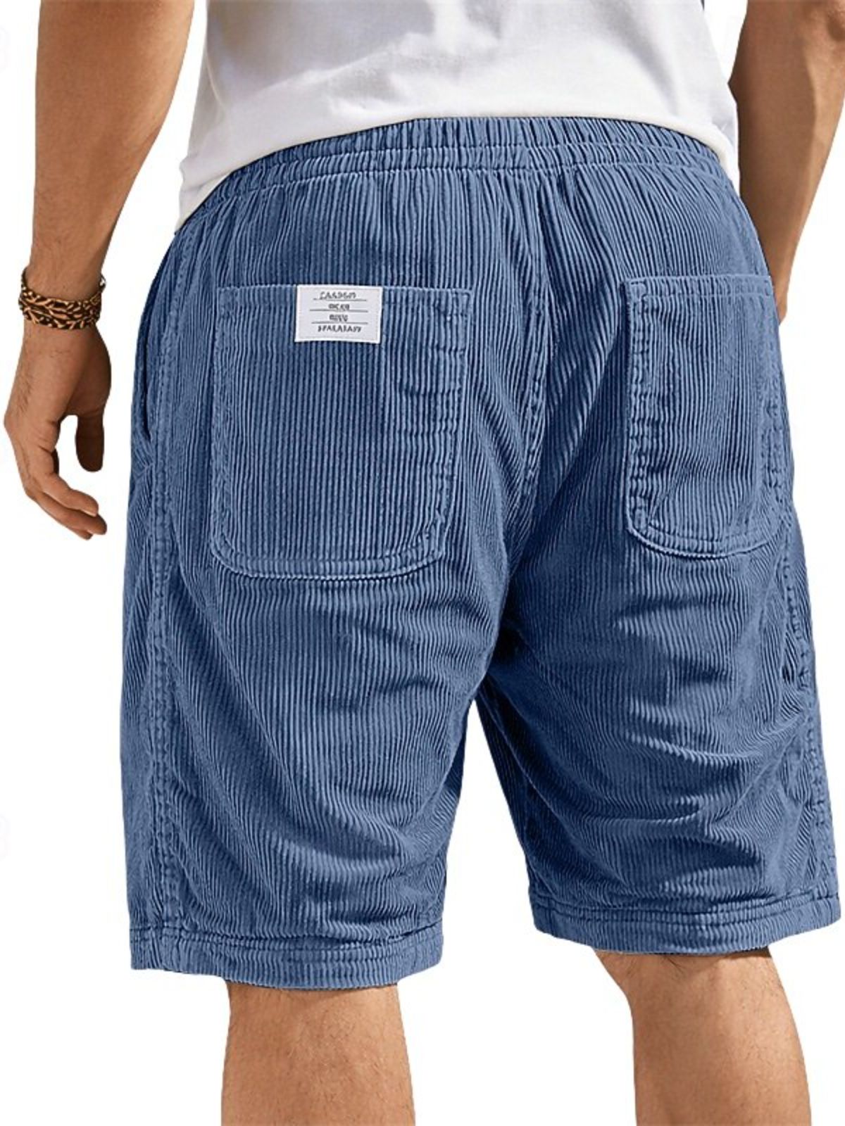 Men's Simple Corduroy Embroidered Shorts