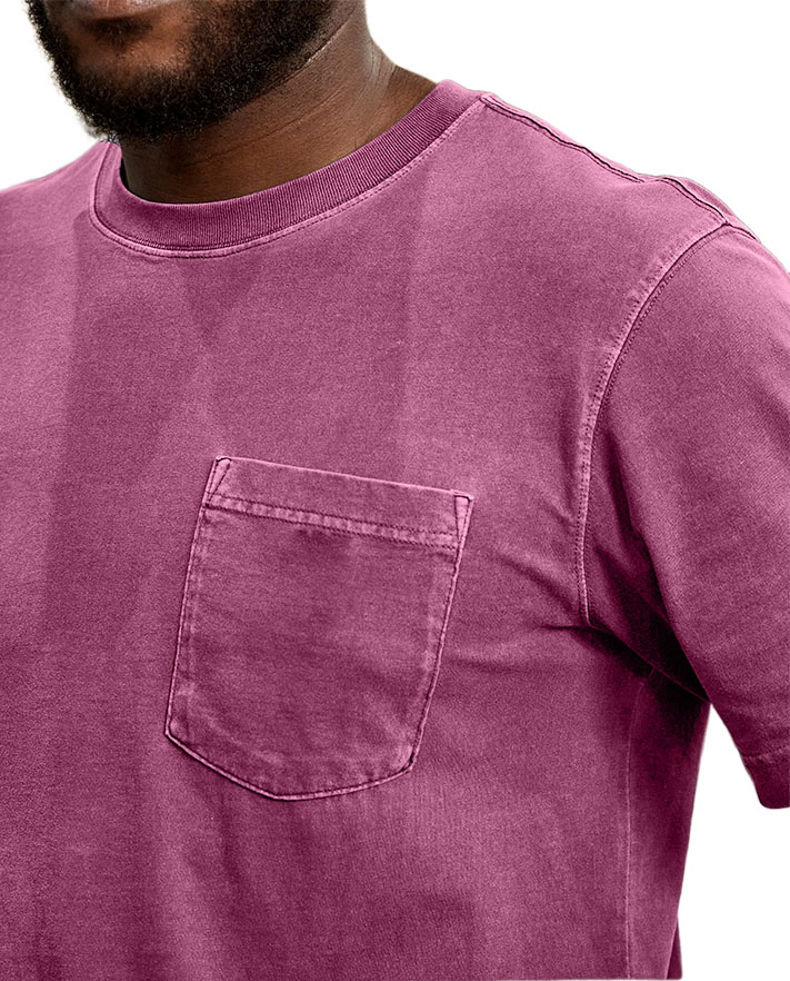 Men's Retro Distressed Washed Pocket Short-sleeved T-shirt