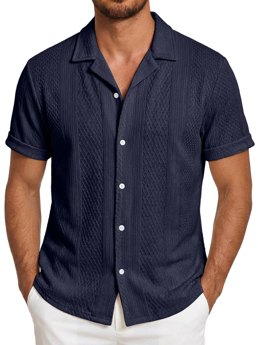 Men's Everyday Casual Striped Short-Sleeve Shirt