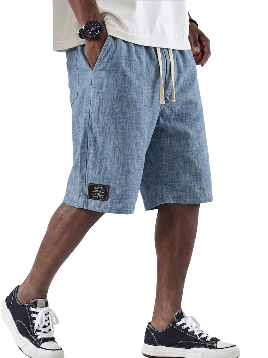 Men's Linen Casual Elastic Waist Multi Pocket Shorts