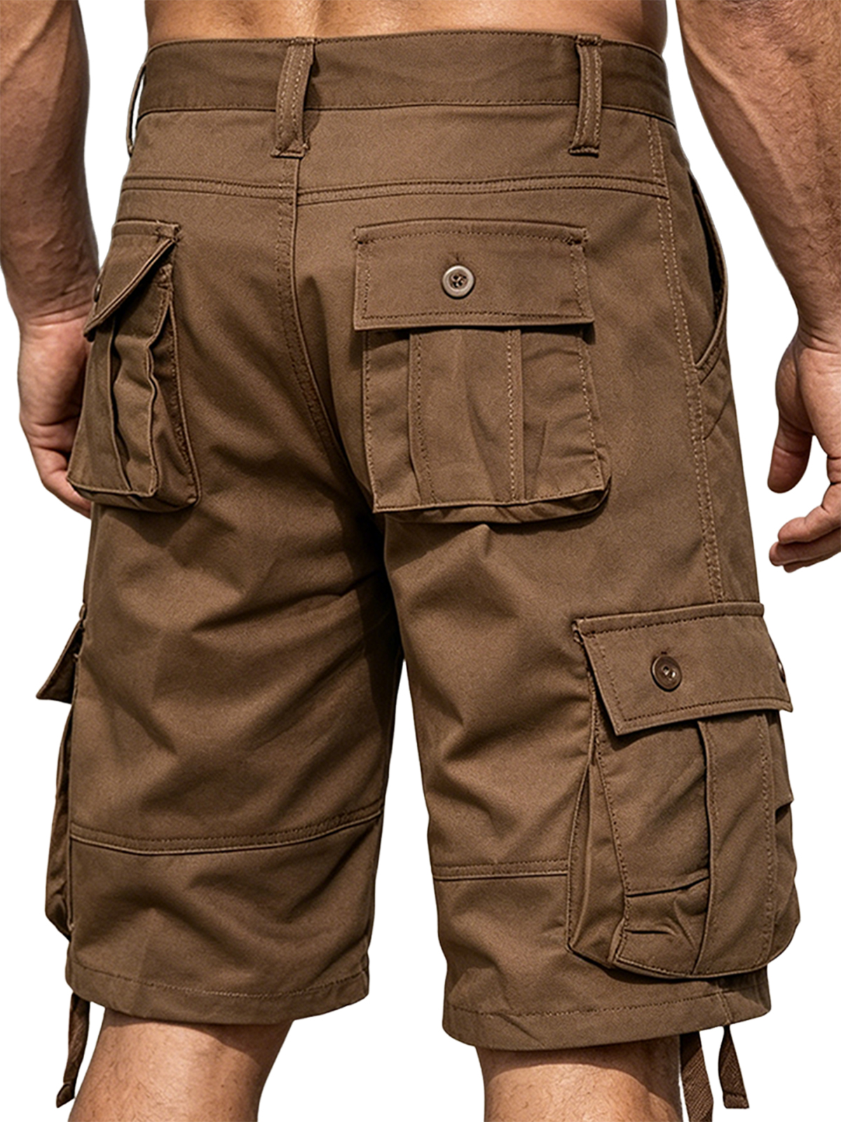 100% Cotton Basic Multi-Pocket Cargo Shorts