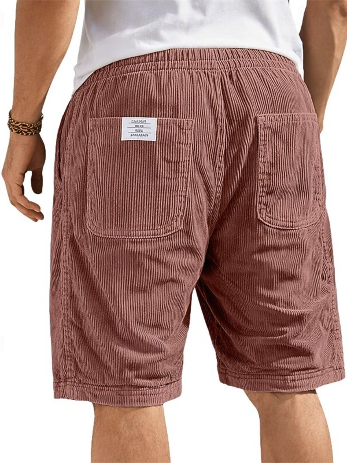 Men's Simple Corduroy Embroidered Shorts