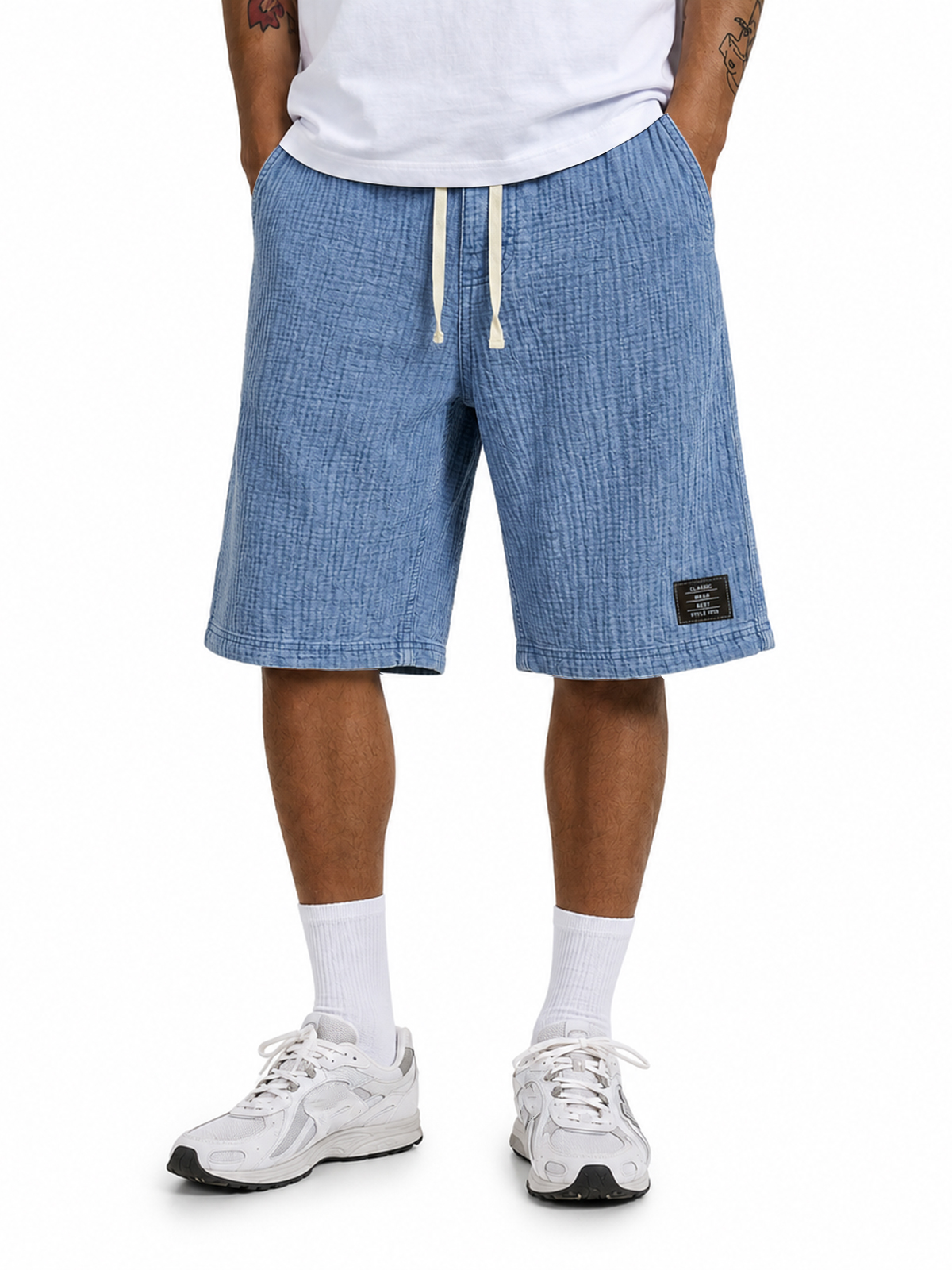 Men's Casual Loose Textured 100% Cotton Shorts