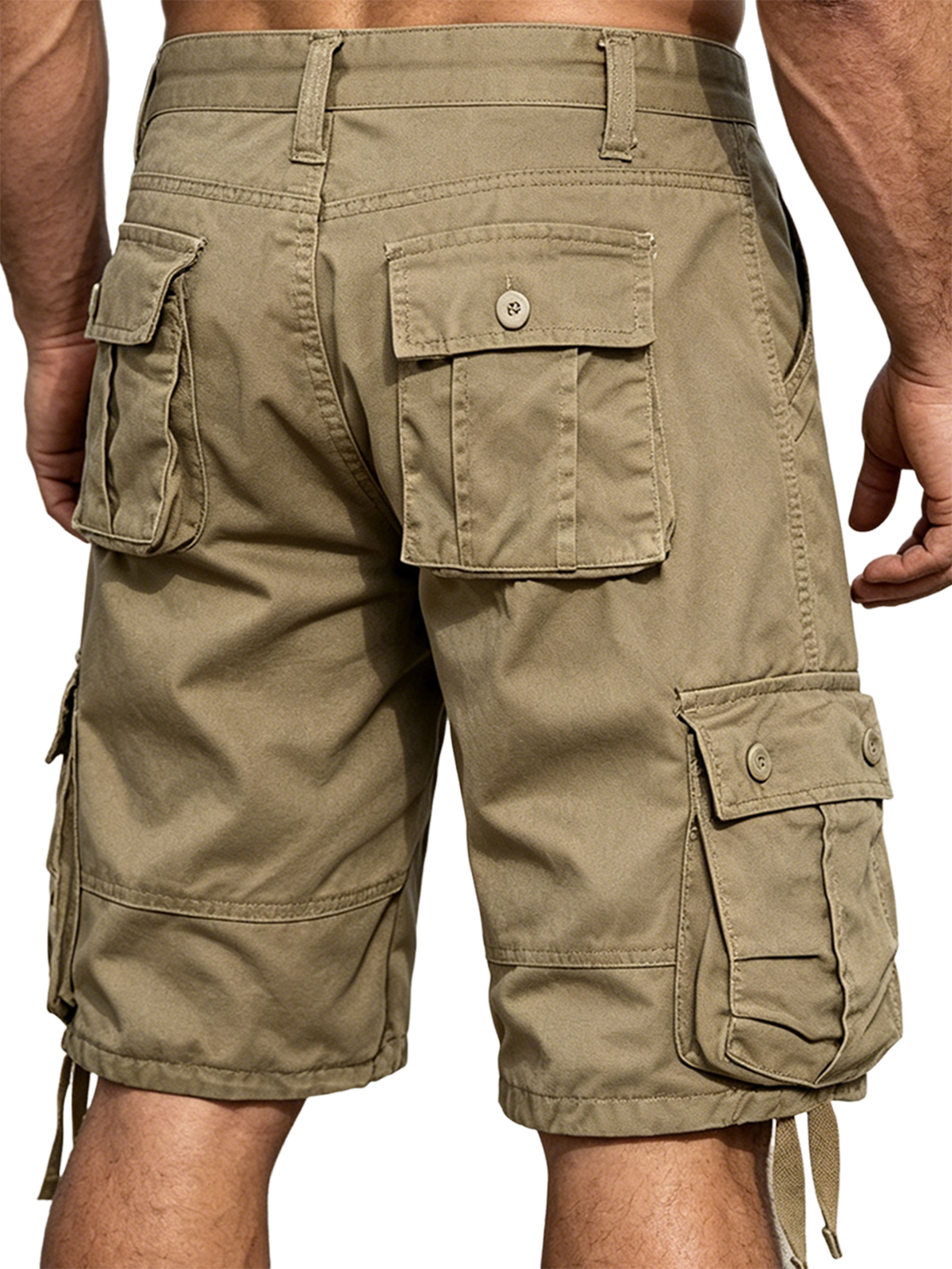 100% Cotton Basic Multi-Pocket Cargo Shorts