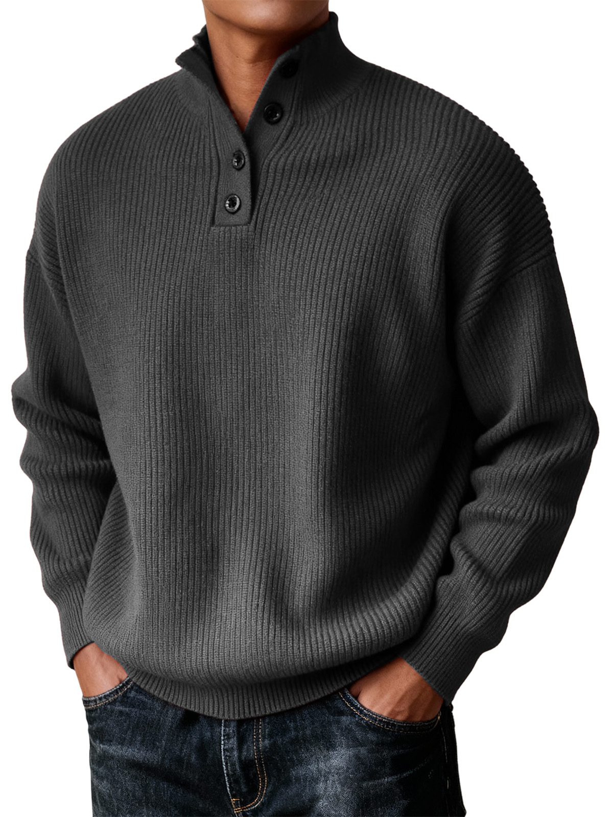 Men's Simple Turtleneck Casual Knitted Sweater For Christmas And New Year