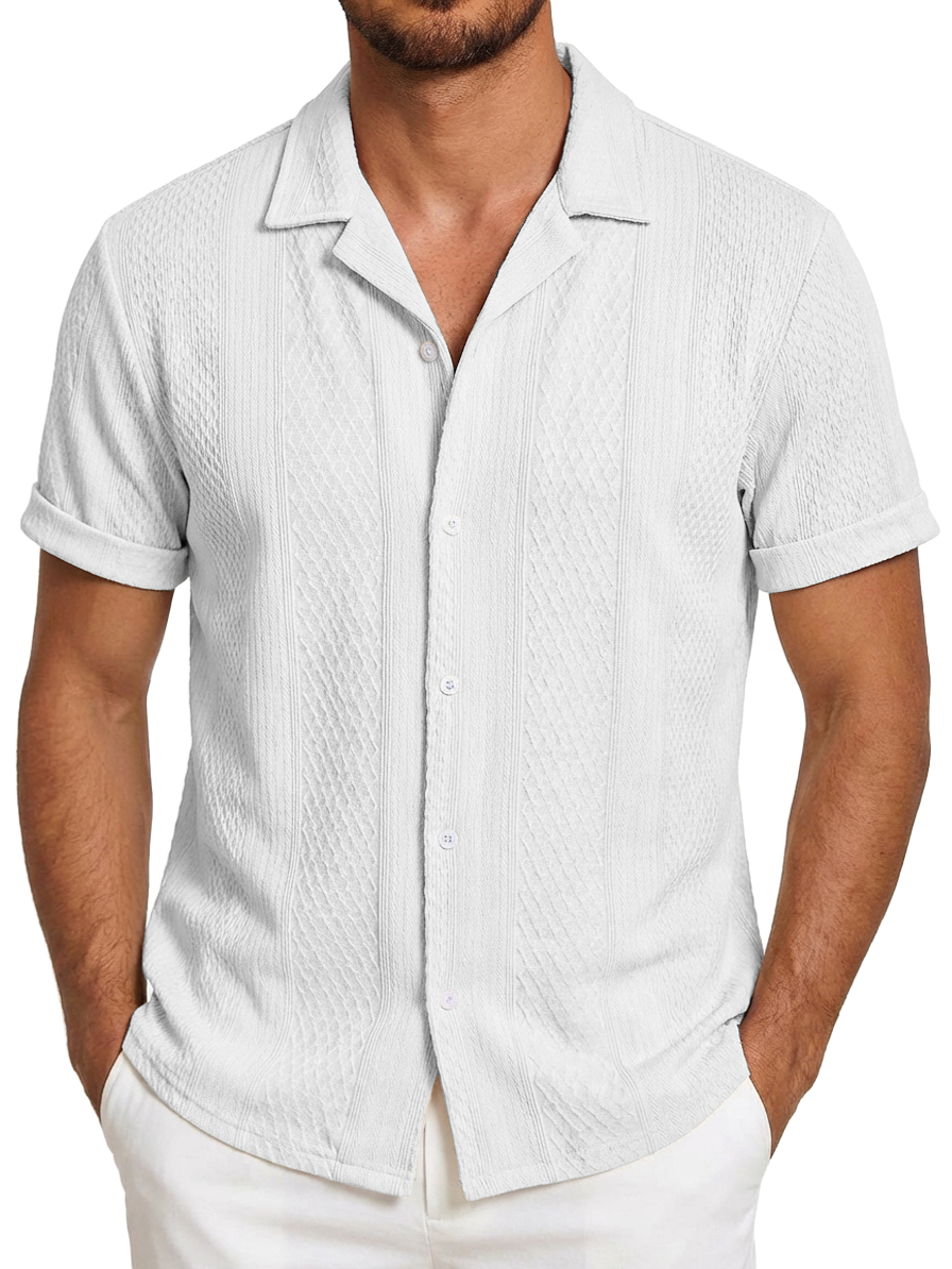 Men's Everyday Casual Striped Short-Sleeve Shirt