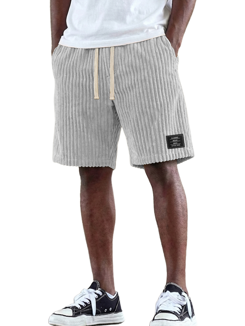Retro Fashion Corduroy Logo Embroidered Comfortable Shorts