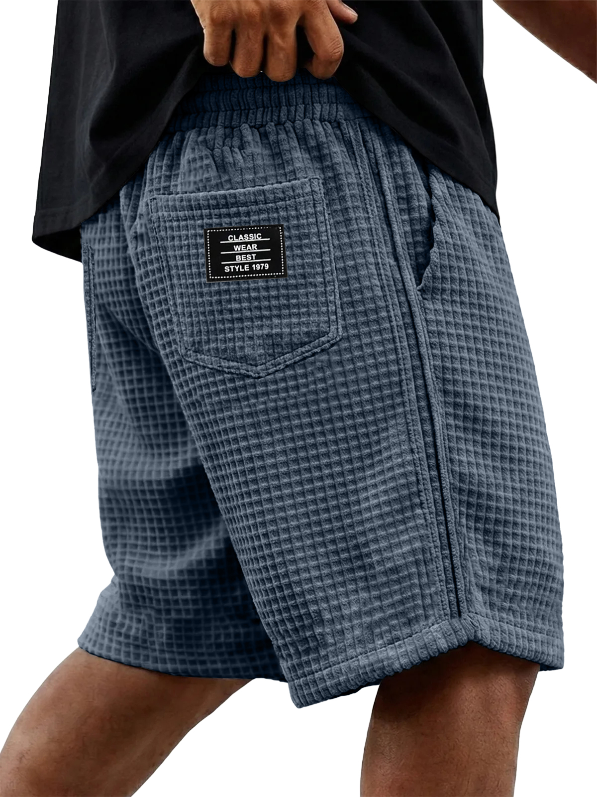 Men's Basic Casual Comfortable Waffle Knit Multi Pocket Shorts
