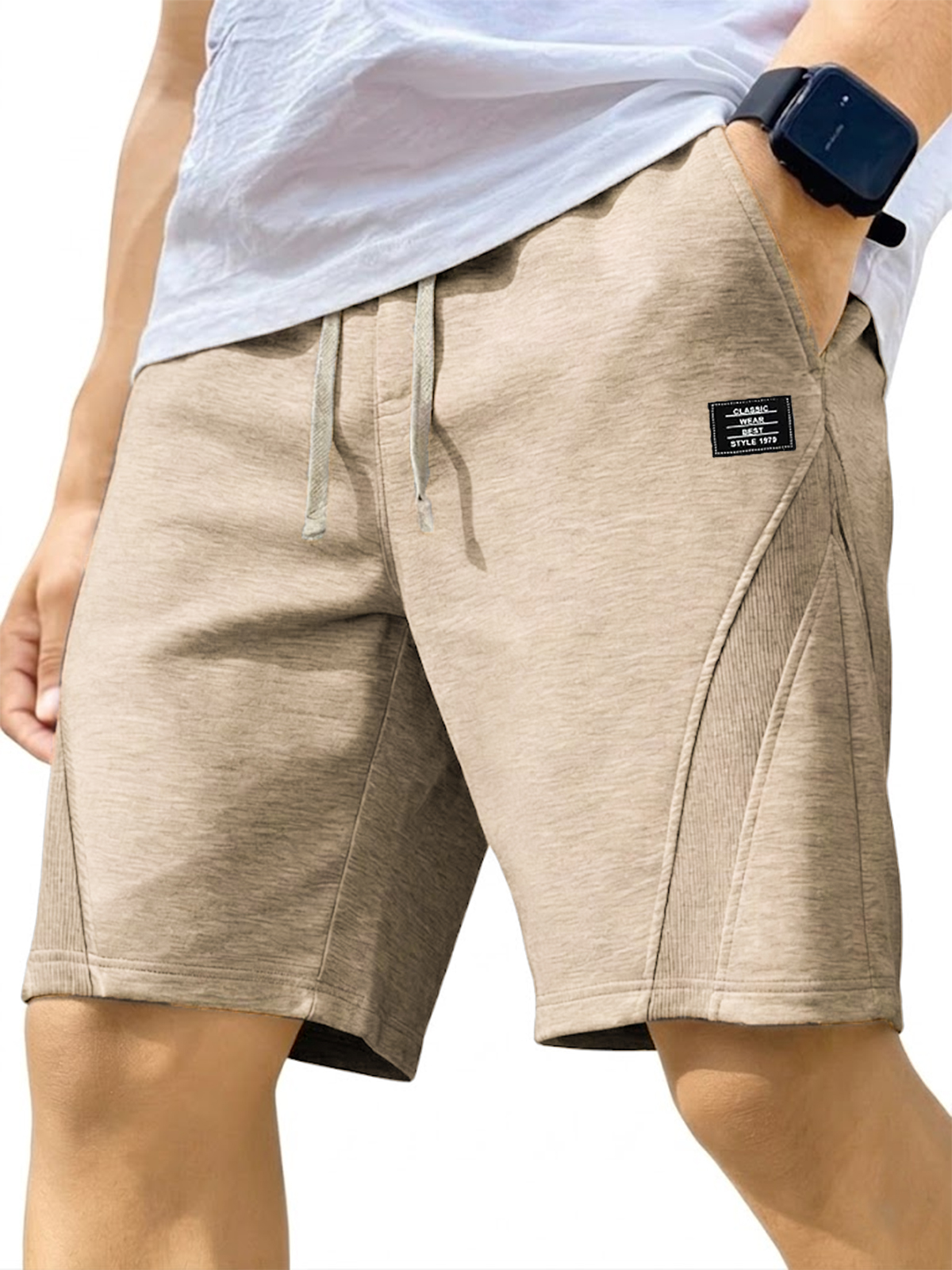 Men's Casual Deconstructed Sports Logo Shorts