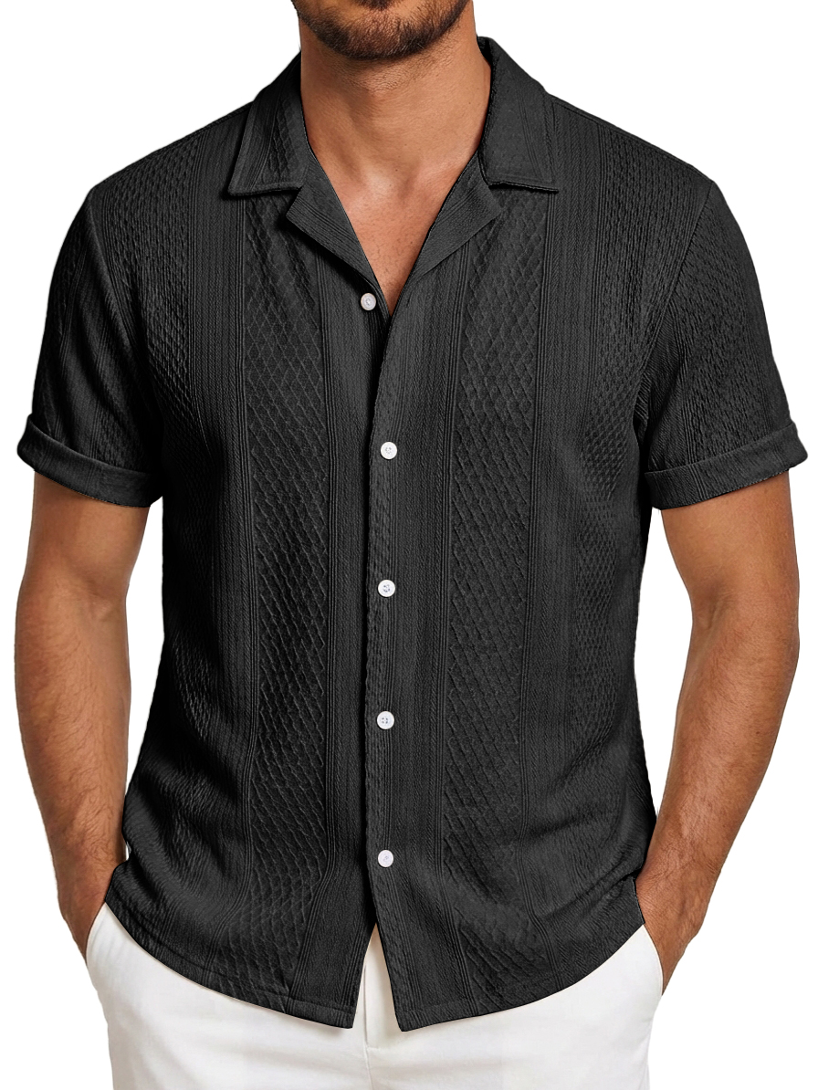 Men's Everyday Casual Striped Short-Sleeve Shirt