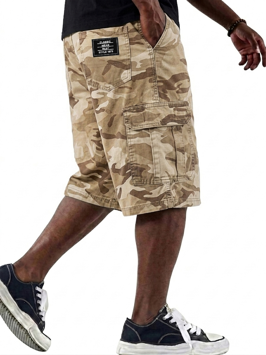 Camouflage Multi-Pocket Cargo Basic Shorts