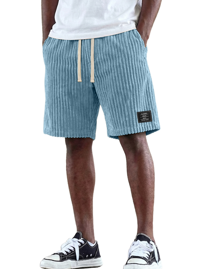 Retro Fashion Corduroy Logo Embroidered Comfortable Shorts