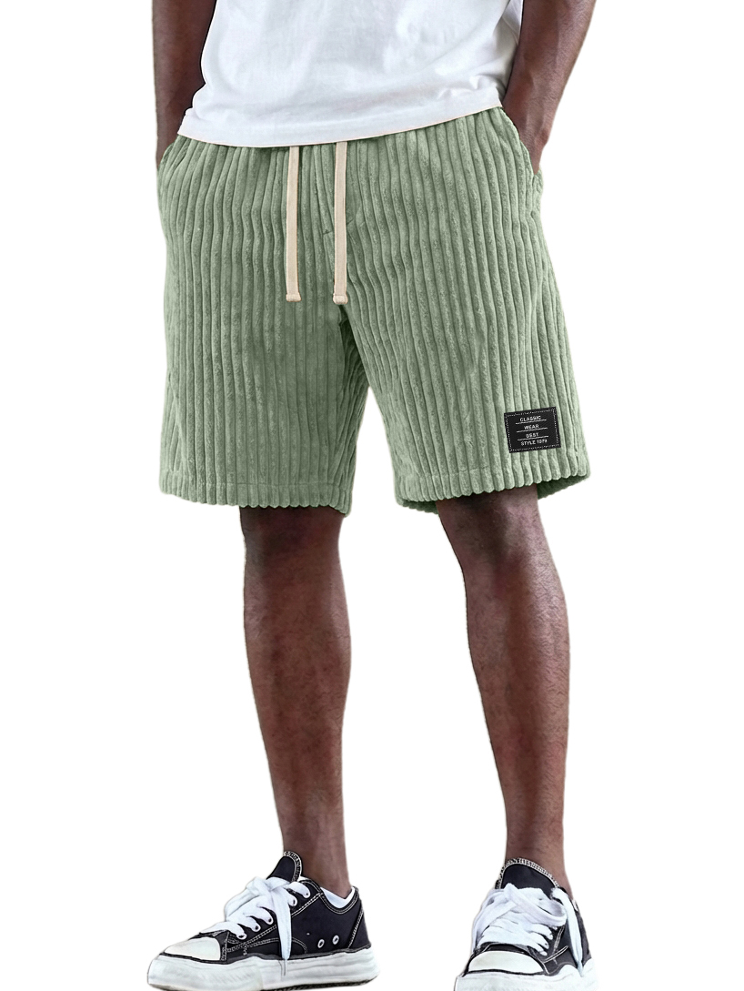 Retro Fashion Corduroy Logo Embroidered Comfortable Shorts
