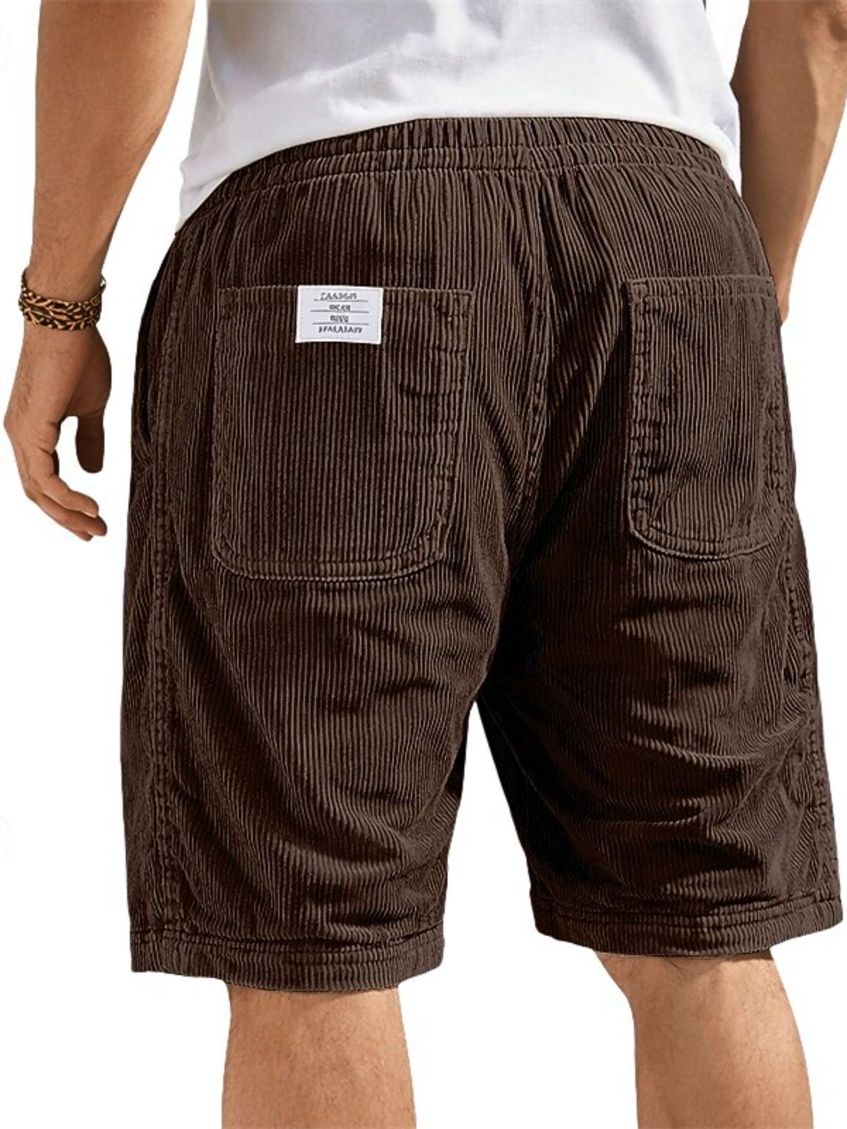 Men's Simple Corduroy Embroidered Shorts