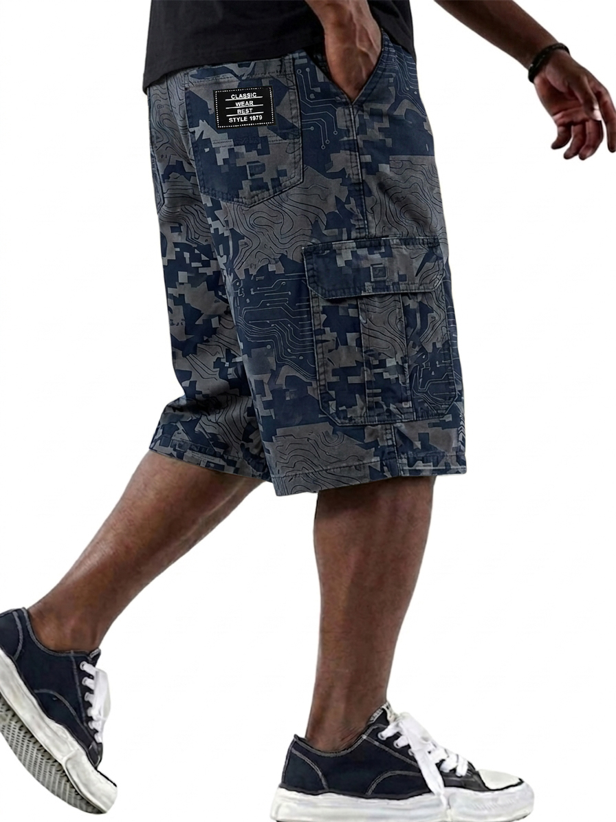 Digital Camouflage Cargo Basic Shorts