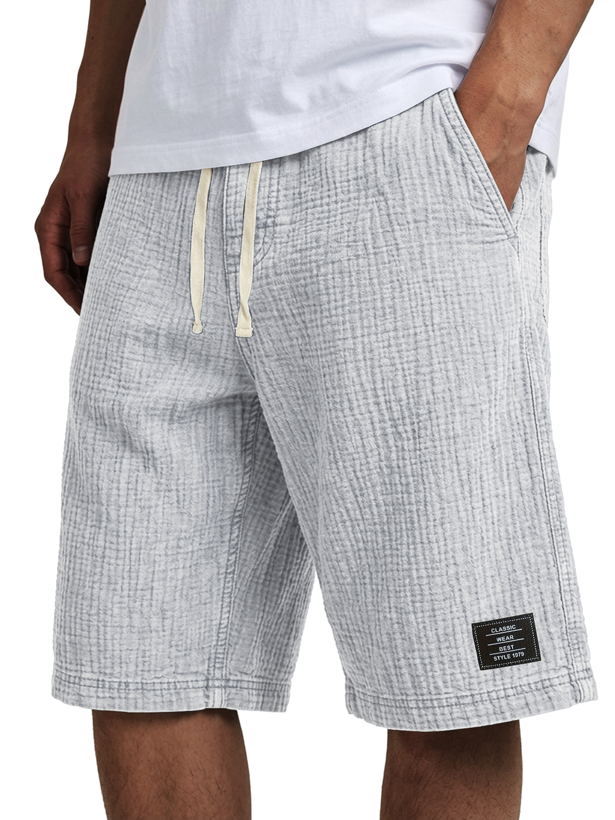 Men's Casual Loose Textured 100% Cotton Shorts