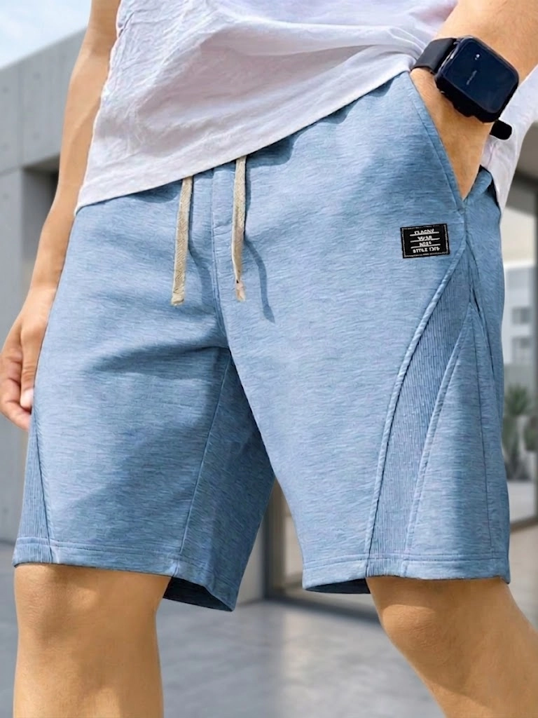 Men's Casual Deconstructed Sports Logo Shorts