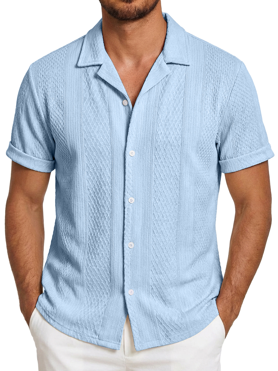 Men's Everyday Casual Striped Short-Sleeve Shirt