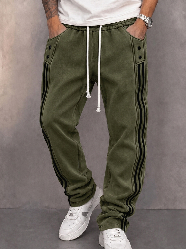 Men’s Casual Retro Joggers with Side Stripes