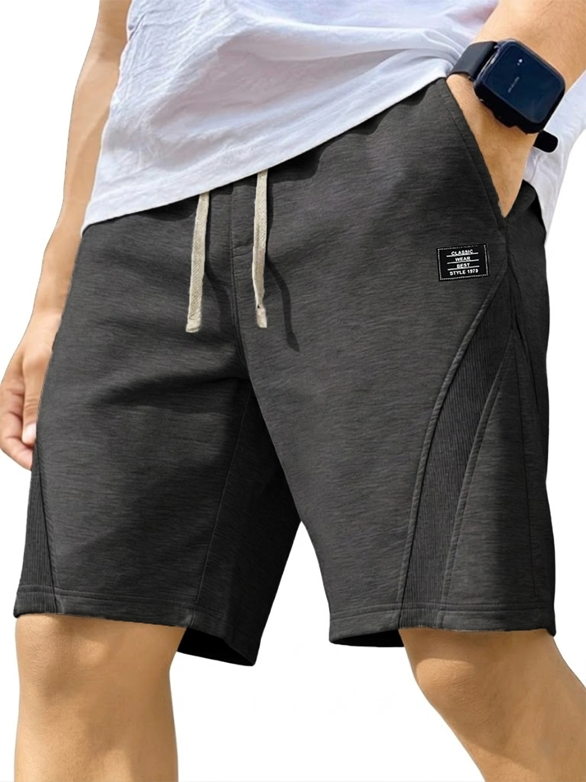Men's Casual Deconstructed Sports Logo Shorts