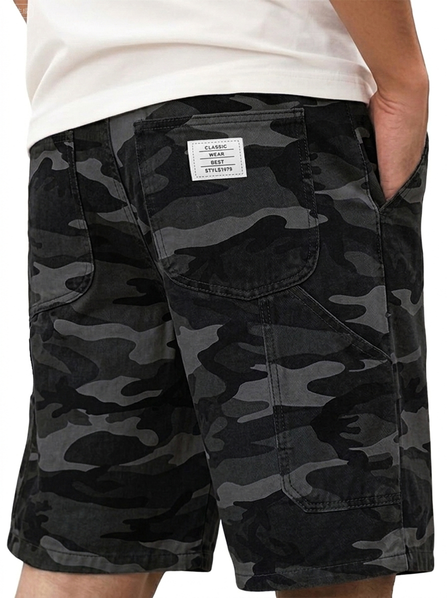 Multi-Pocket Camouflage Cargo Shorts