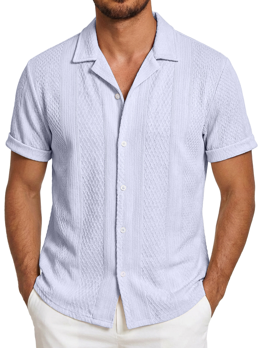 Men's Everyday Casual Striped Short-Sleeve Shirt