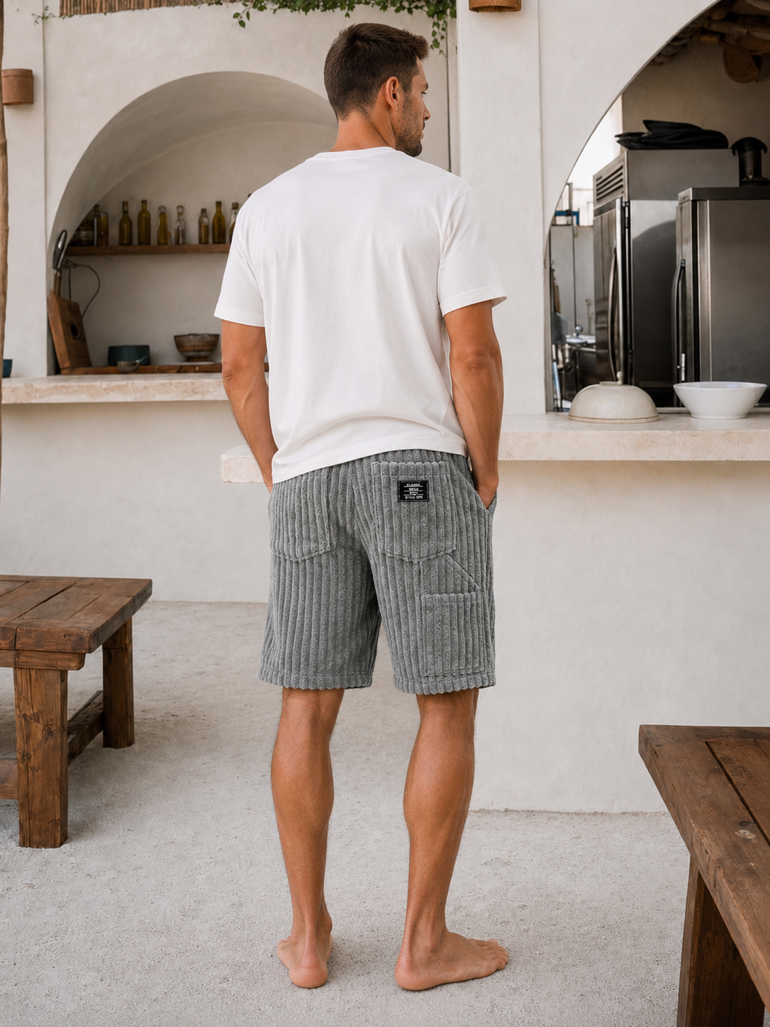 Corduroy Multi-pocket Utility Casual Shorts