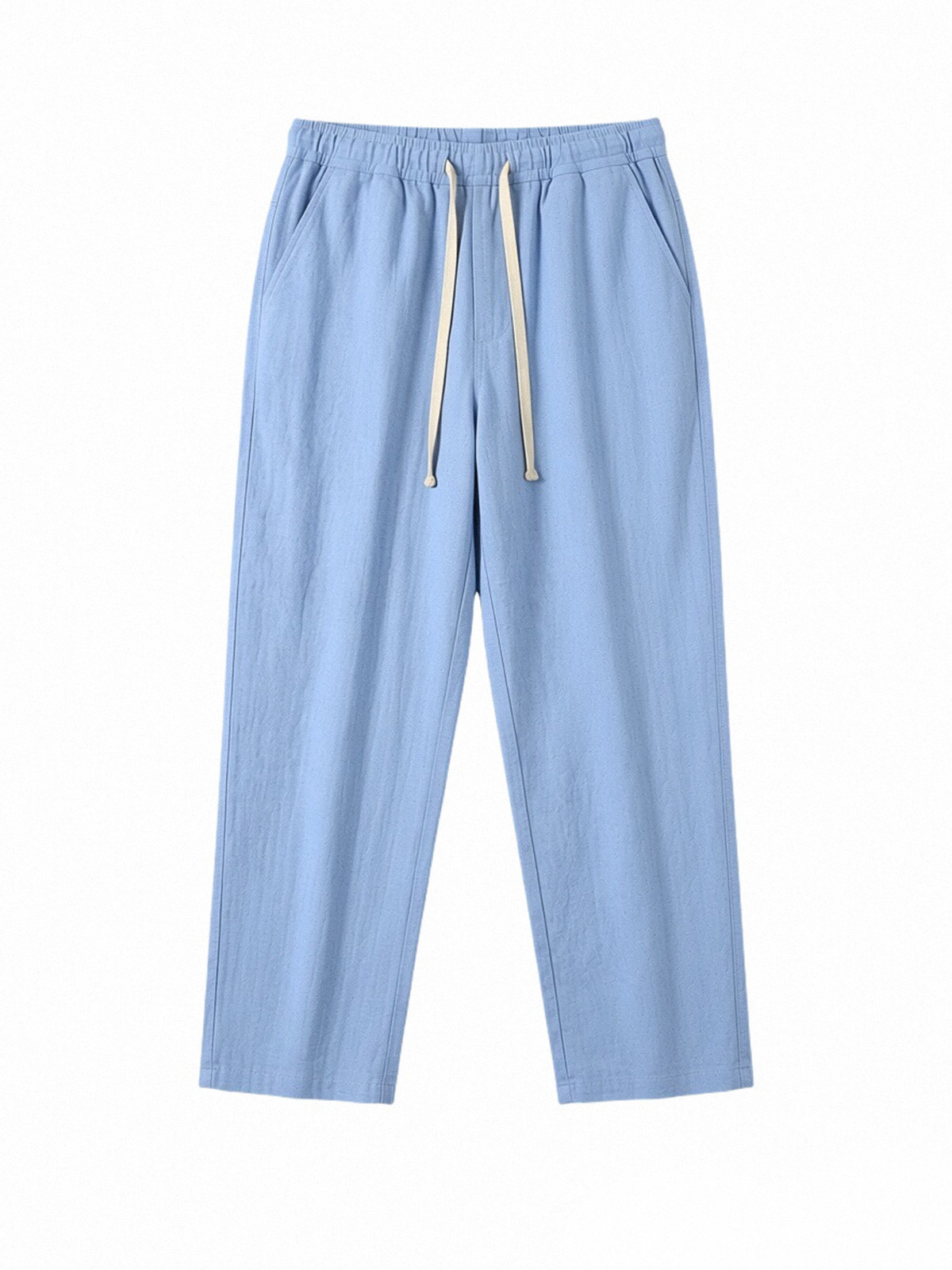 Men's Simple Solid Color Cotton And Linen Breathable And Comfortable Trousers