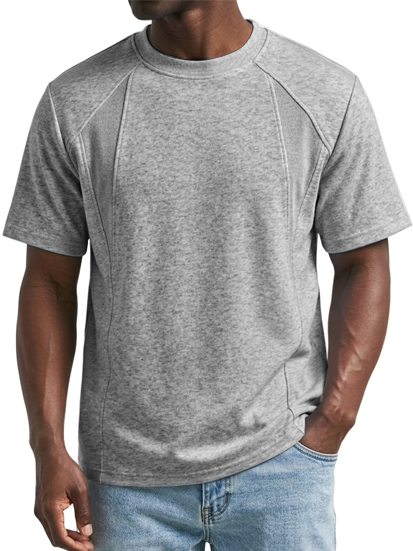 Men's Crew Neck Deconstructed Casual Short-Sleeve T-Shirt