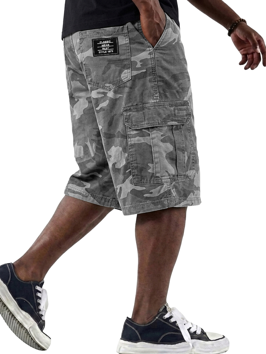 Camouflage Multi-Pocket Cargo Basic Shorts