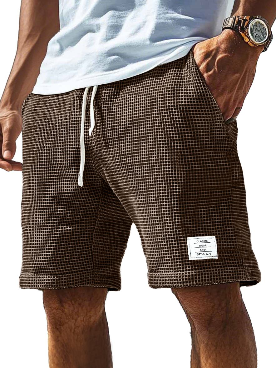 Men's Everyday Waffle Logo Drawstring Comfort Shorts