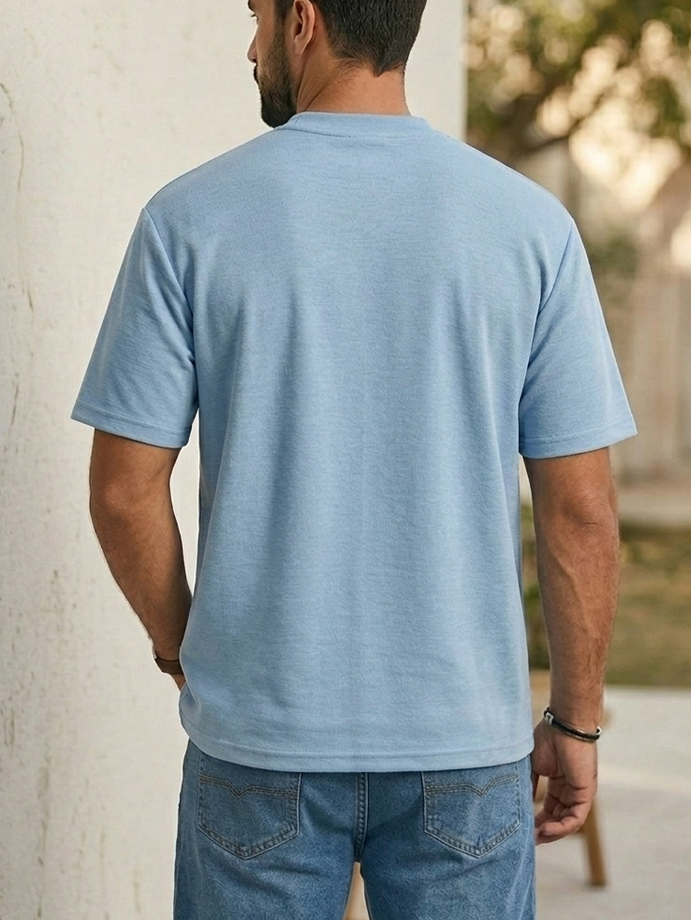 Men's Crew Neck Deconstructed Casual Short-Sleeve T-Shirt