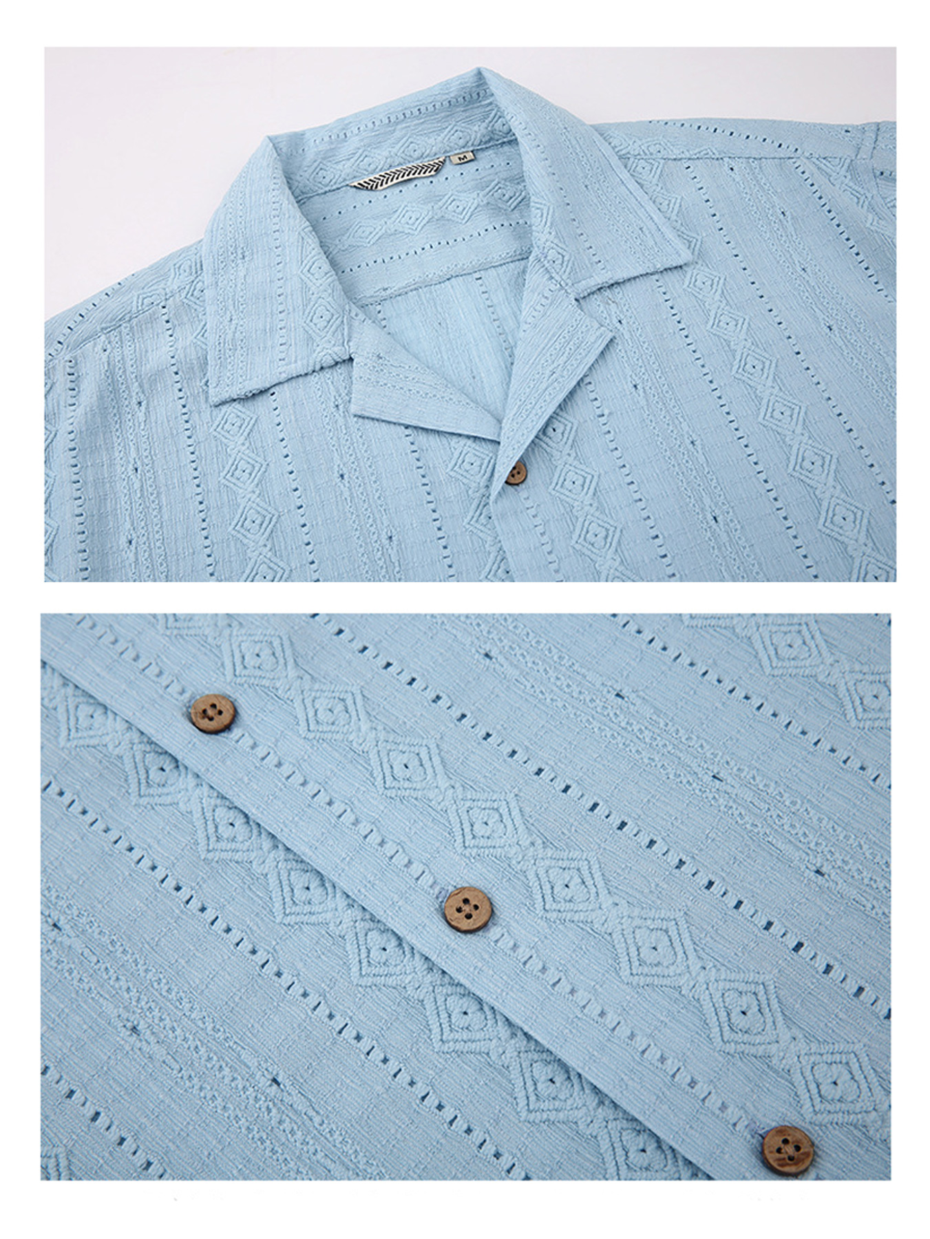 Men's Casual Jacquard Textured Comfortable Short-Sleeve Shirt