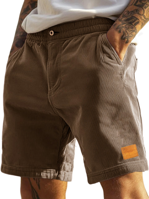  Men's Fashion Elastic Waist Embroidered Logo Shorts