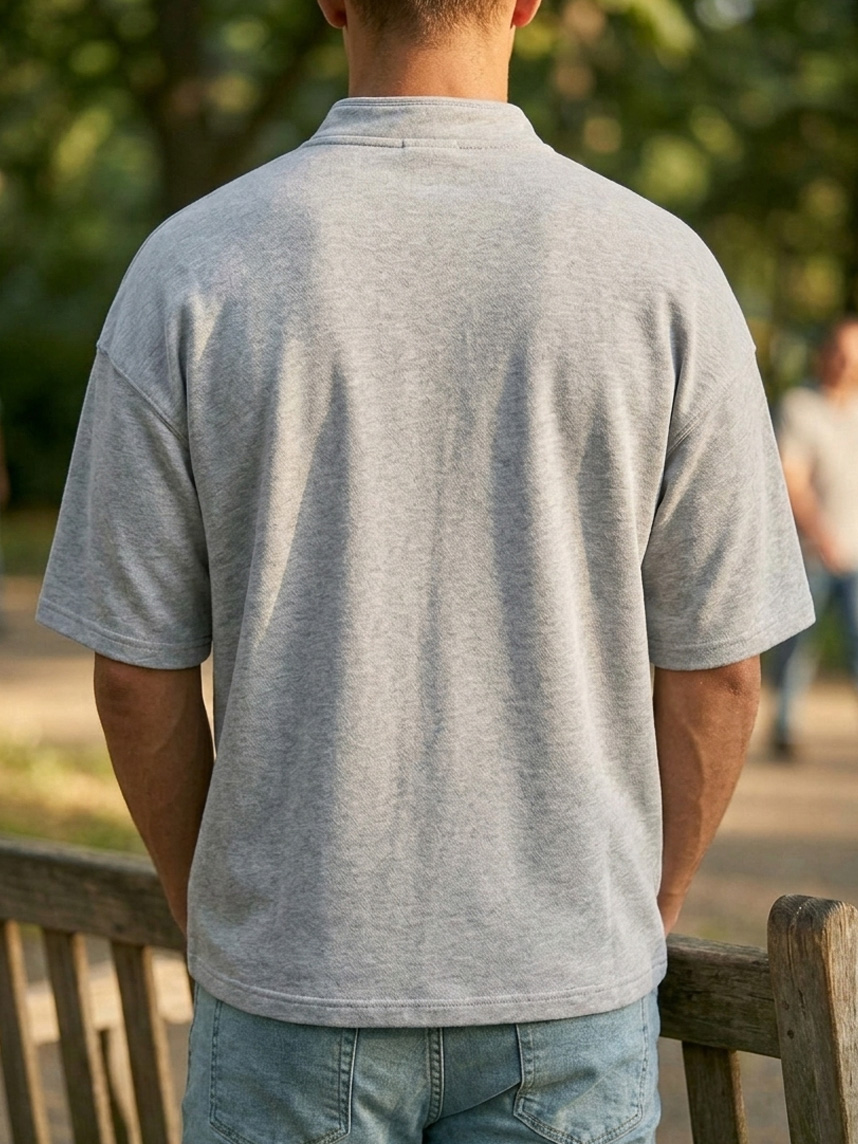 Men's Simple Zipper Patchwork Deconstructed Design Casual Short-Sleeve T-Shirt