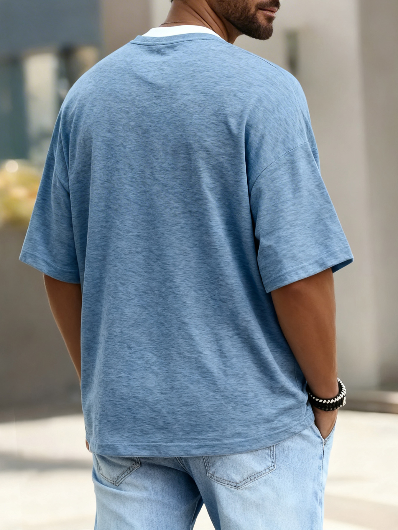 Men's Simple Faux Two-Piece Casual Comfortable Short-Sleeve T-Shirt