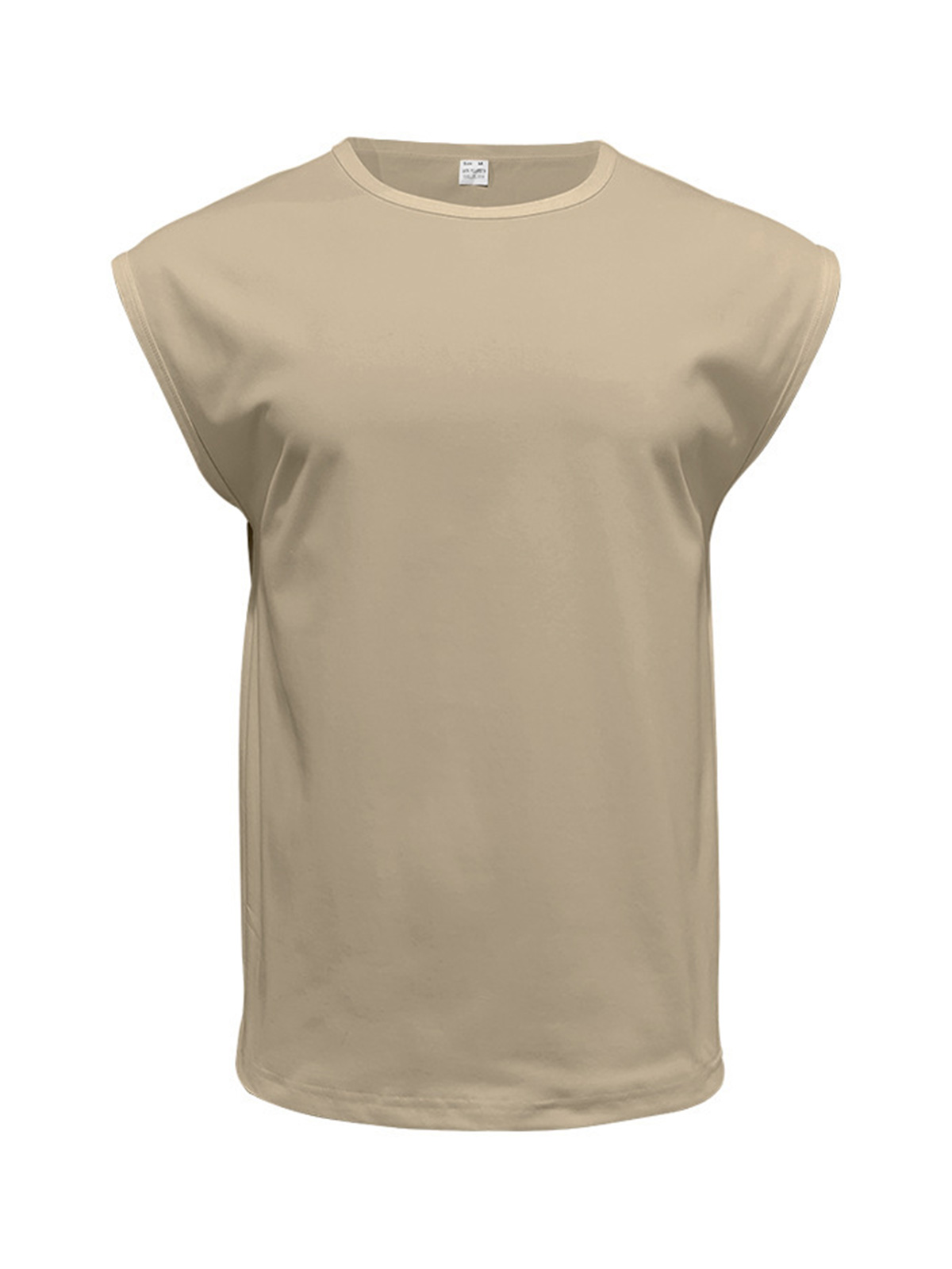 Men's Summer Hawaiian Cotton Round Neck Solid Color Sleeveless Tank Top T-Shirt