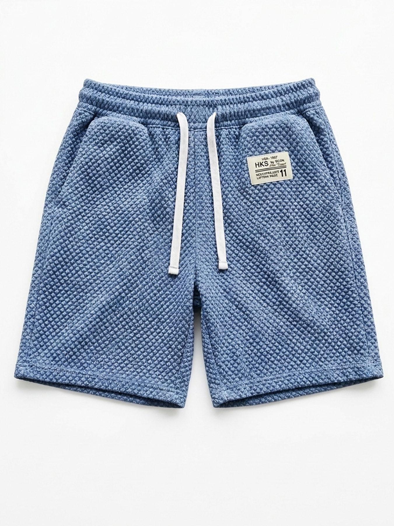 Men's Casual Loose-fitting Shorts With Textured Embroidered Logo